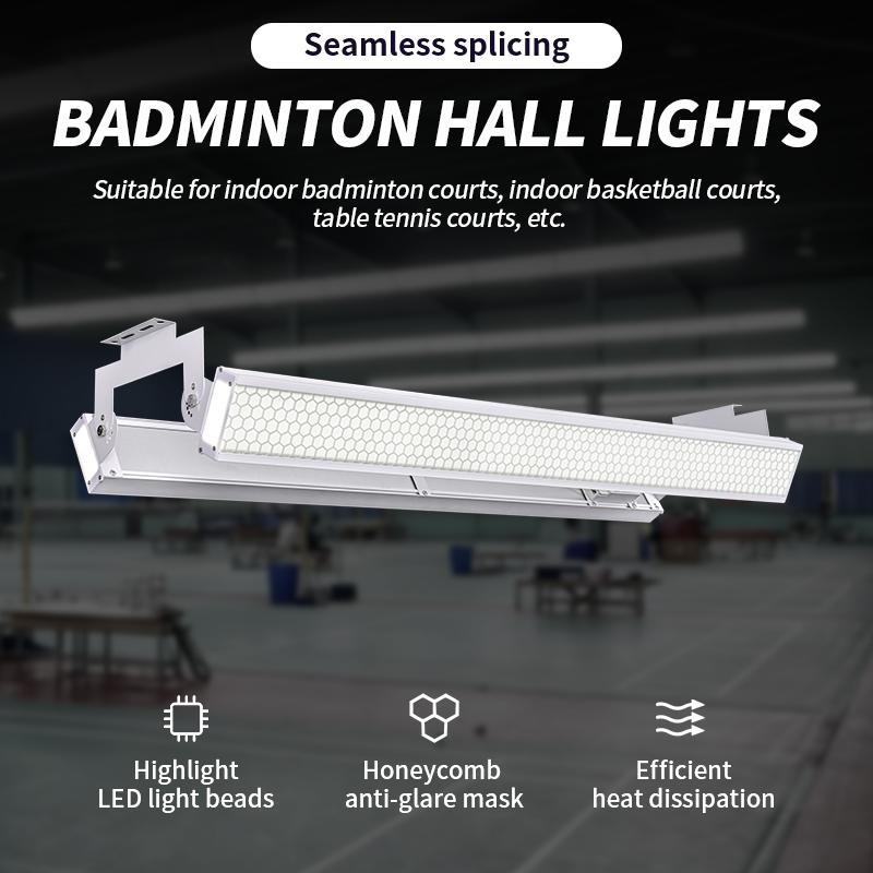Badminton Court - 新しい屋内LEDバドミントンコート照明、LEDバドミントンコートライト、アンチグレアパデルコート用長方形吊り下げ式リニアライト（ジム用）