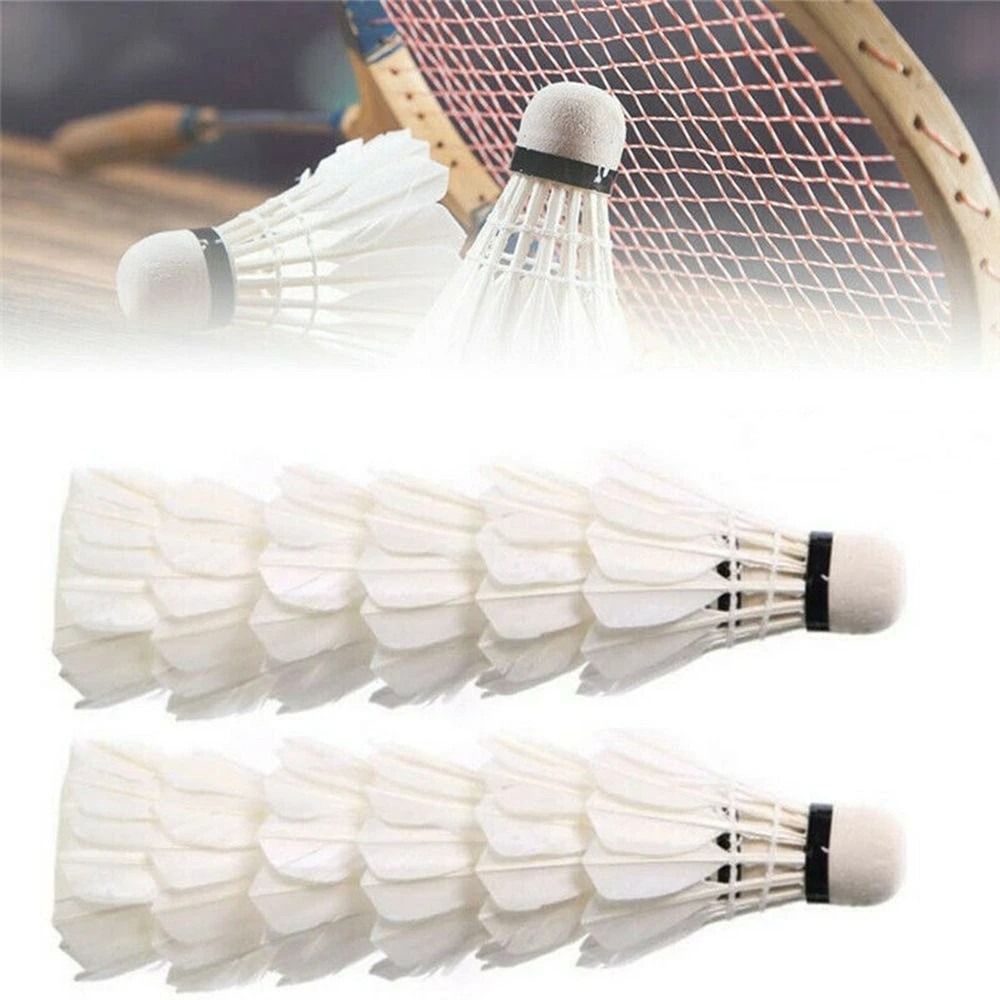 Badminton Event - 3/6/12 個新しい白バドミントンシャトルコック耐久性のあるプロのバドミントンボールトレーニング安定したバドミントントレーナー家庭用
