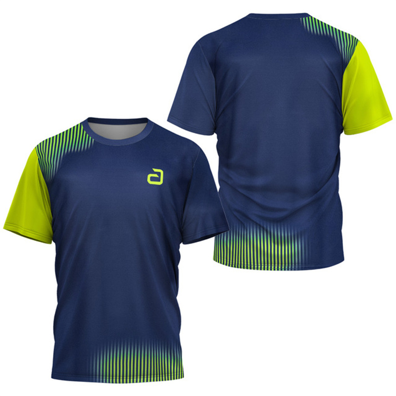 Badminton Smash - 男性卓球 Tシャツアンダーカーレントパターンメンズサマーテニスバドミントン Tシャツトップ卓球クラブ速乾半袖