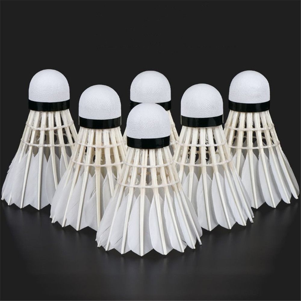 Badminton Event - 3/6/12 個新しい白バドミントン羽根プロフェッショナル耐久性のあるバドミントンボール安定したトレーニングバドミントントレーナー家庭用